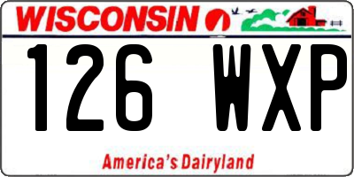 WI license plate 126WXP