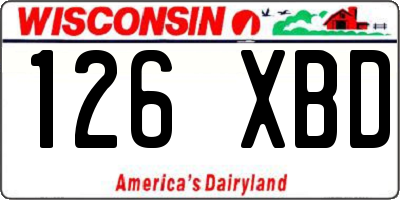 WI license plate 126XBD