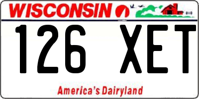 WI license plate 126XET