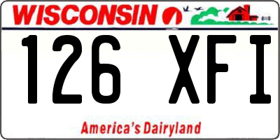 WI license plate 126XFI