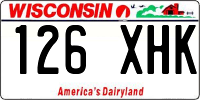 WI license plate 126XHK