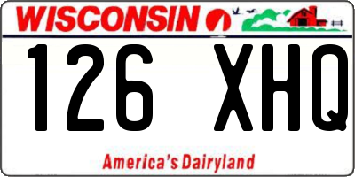 WI license plate 126XHQ