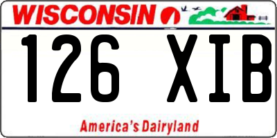 WI license plate 126XIB