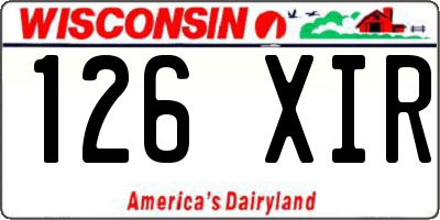 WI license plate 126XIR