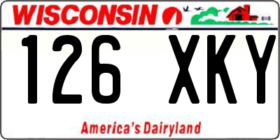 WI license plate 126XKY