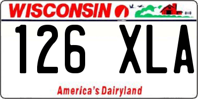 WI license plate 126XLA