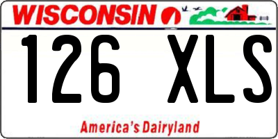WI license plate 126XLS