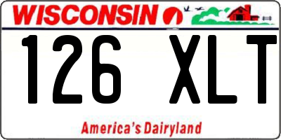 WI license plate 126XLT