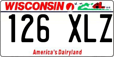 WI license plate 126XLZ