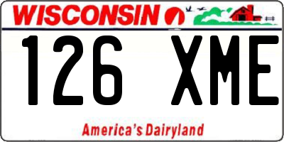 WI license plate 126XME