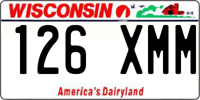 WI license plate 126XMM