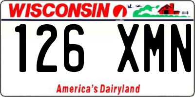 WI license plate 126XMN