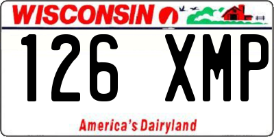 WI license plate 126XMP
