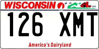 WI license plate 126XMT