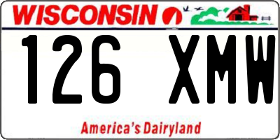 WI license plate 126XMW