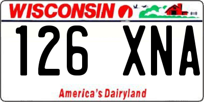 WI license plate 126XNA