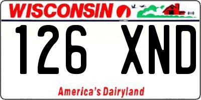 WI license plate 126XND