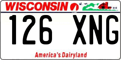 WI license plate 126XNG