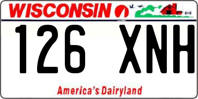 WI license plate 126XNH
