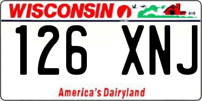 WI license plate 126XNJ