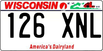WI license plate 126XNL