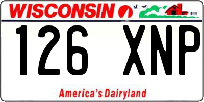 WI license plate 126XNP