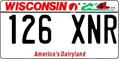 WI license plate 126XNR