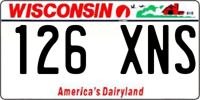 WI license plate 126XNS