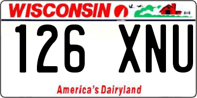 WI license plate 126XNU