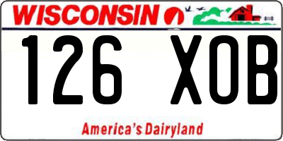 WI license plate 126XOB