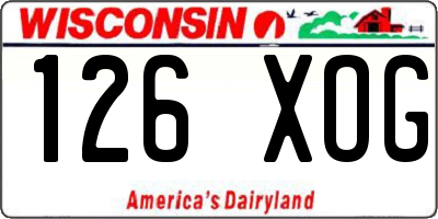 WI license plate 126XOG