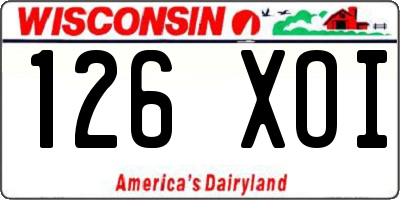 WI license plate 126XOI