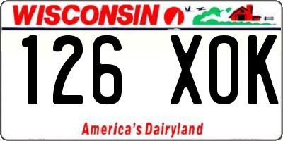 WI license plate 126XOK