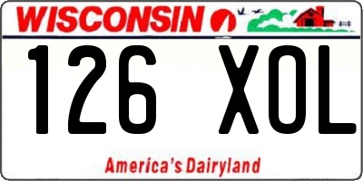 WI license plate 126XOL