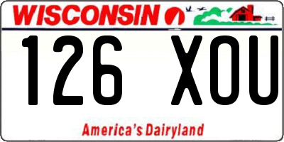 WI license plate 126XOU