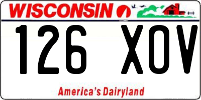 WI license plate 126XOV