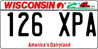 WI license plate 126XPA