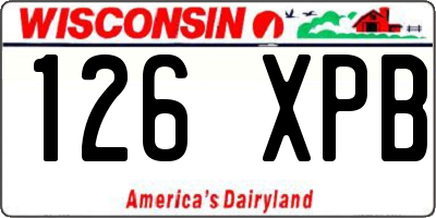 WI license plate 126XPB