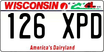 WI license plate 126XPD