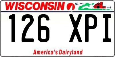 WI license plate 126XPI