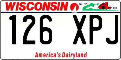 WI license plate 126XPJ