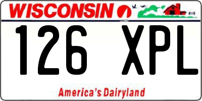 WI license plate 126XPL