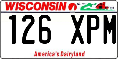 WI license plate 126XPM