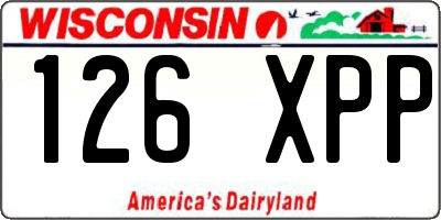 WI license plate 126XPP