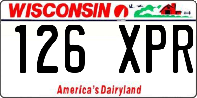 WI license plate 126XPR