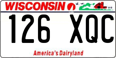 WI license plate 126XQC