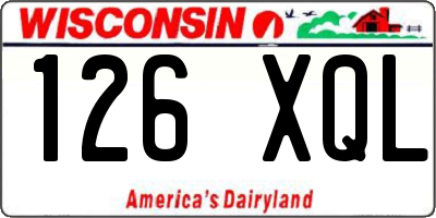 WI license plate 126XQL