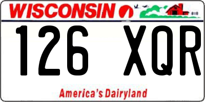 WI license plate 126XQR