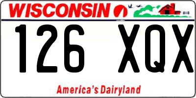 WI license plate 126XQX