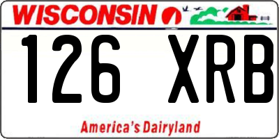 WI license plate 126XRB